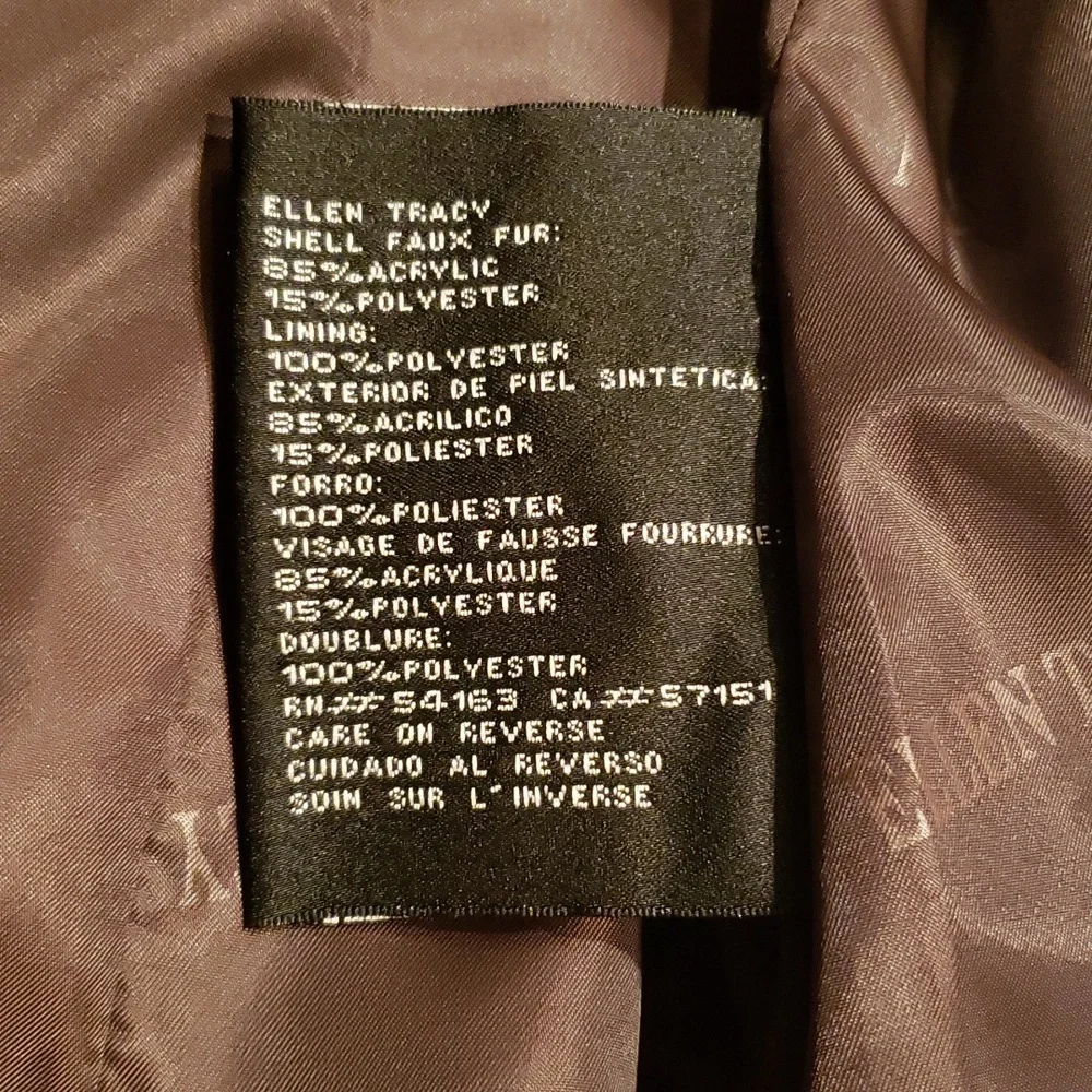 Ellen Tracy NEW VEST Crushed Faux Fur Women's L Drawstring Waist BROWN BLACK NWT - Picture 16 of 16